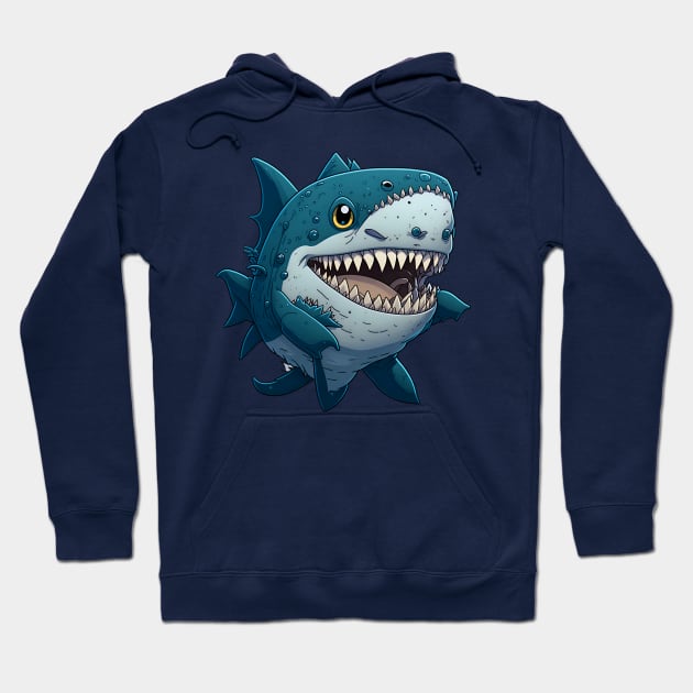 Kawaii Shark Monster Hoodie by Kingrocker Clothing